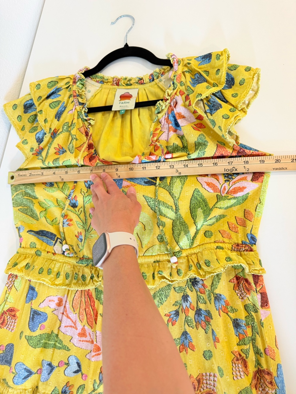 Farm Rio Yellow Summer Garden
Frill Midi Dress Sz Medium - Picture 12 of 16